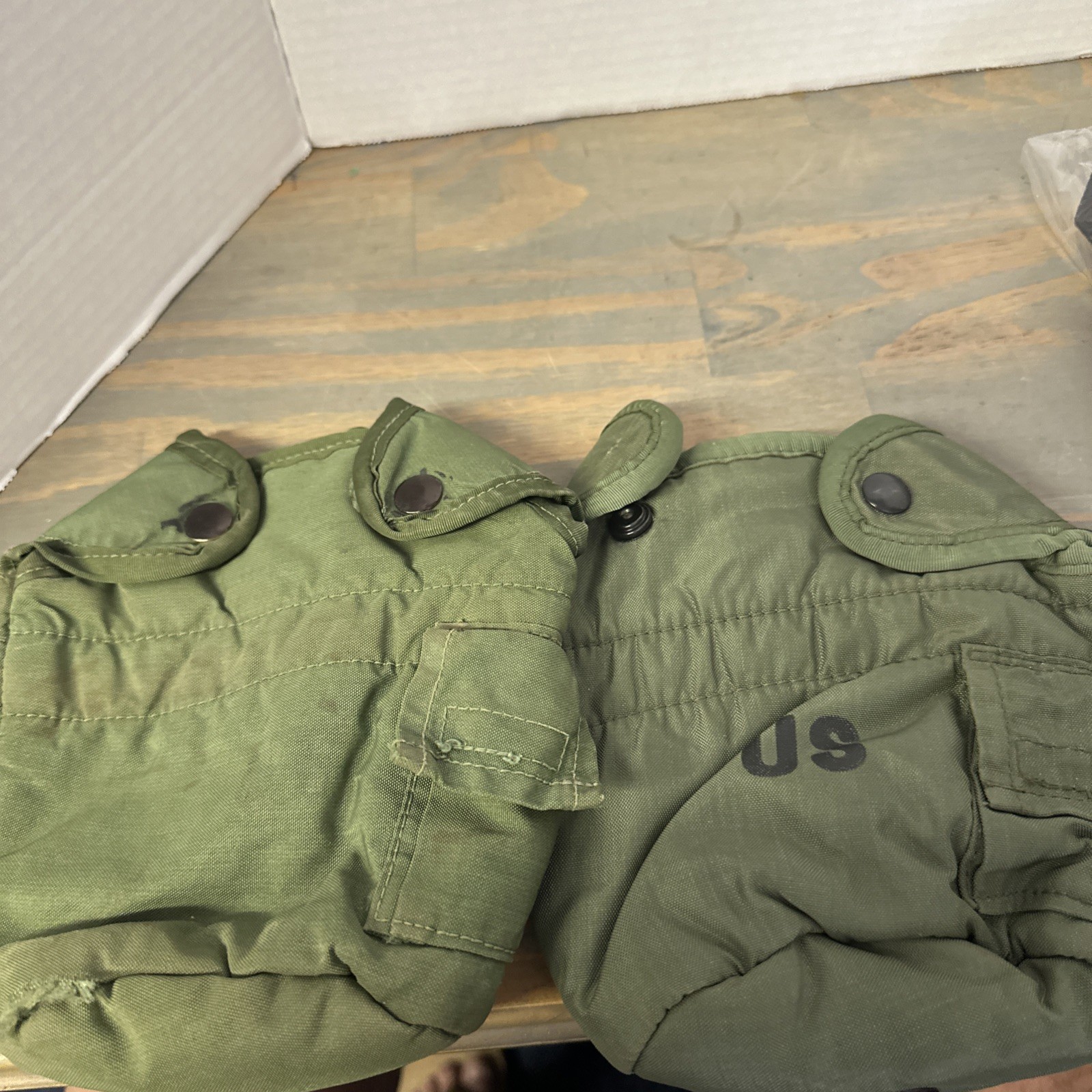 2 Pack US Military Vintage ALICE LC-2 Water Canteen Cover Pouch OD Green VGC