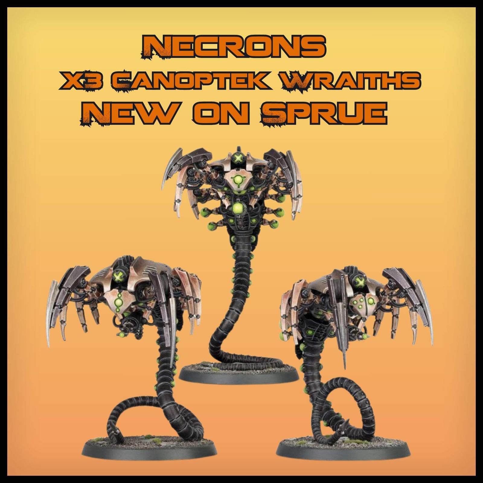Warhammer 40k: Necron x3 Canoptek Wraiths New on Sprue (No Bases)