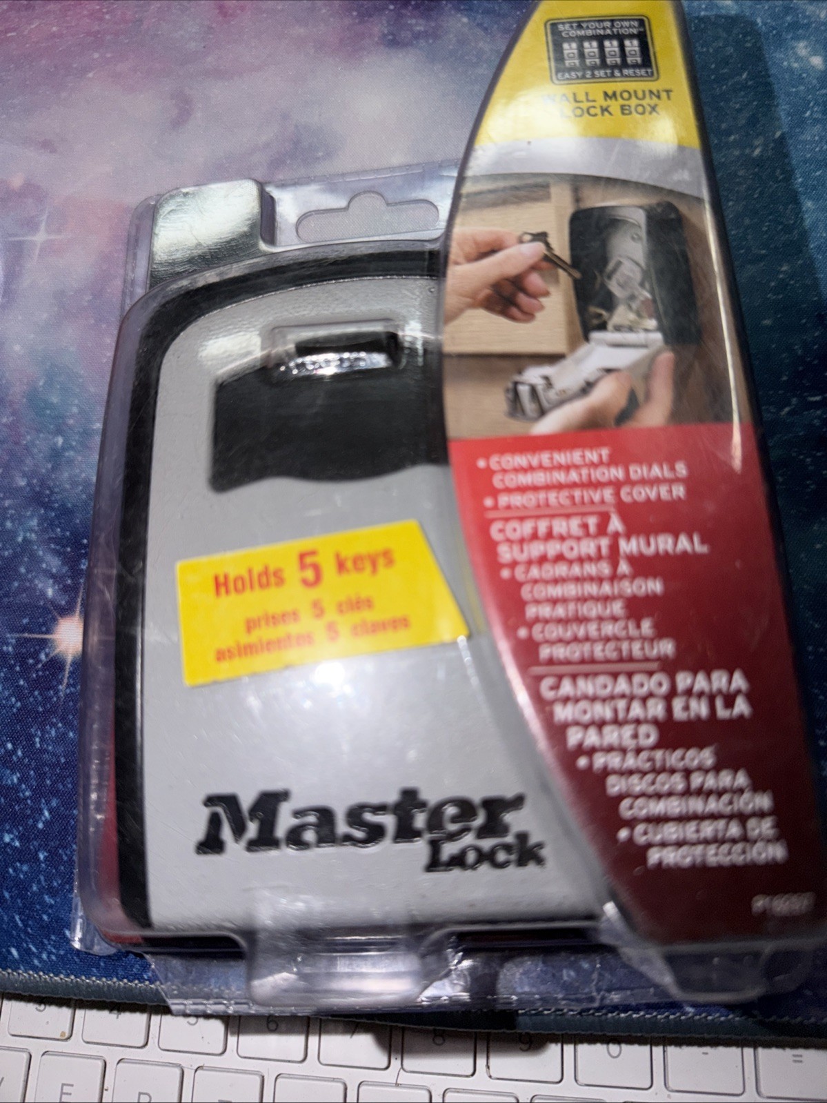 Master Lock 5401D Wall-Mount Lock Box Black /Gray w/ Keypad Combination