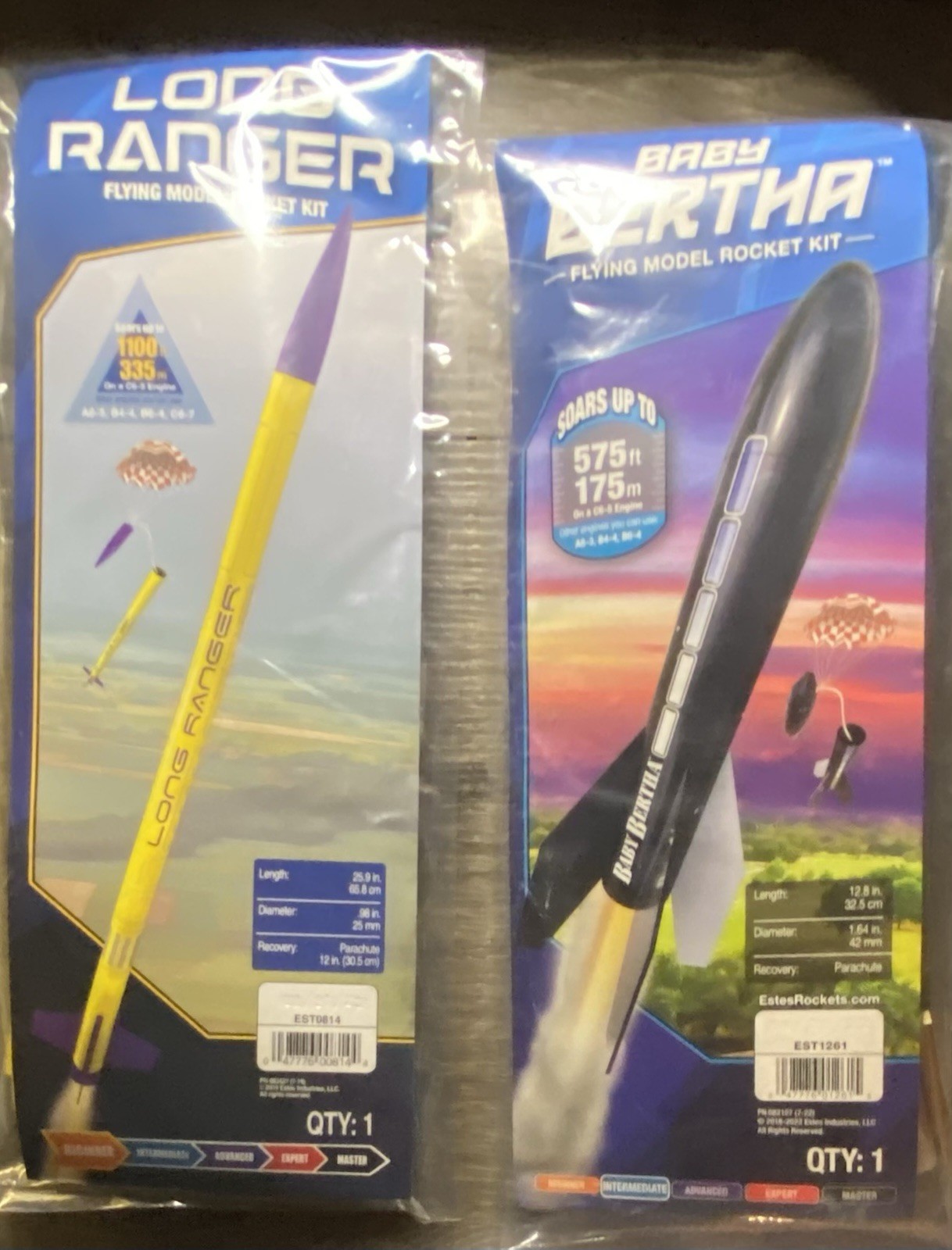 Estes Model Rocket Kit Lot Long Ranger 0814 Baby Bertha 1261 New Sealed