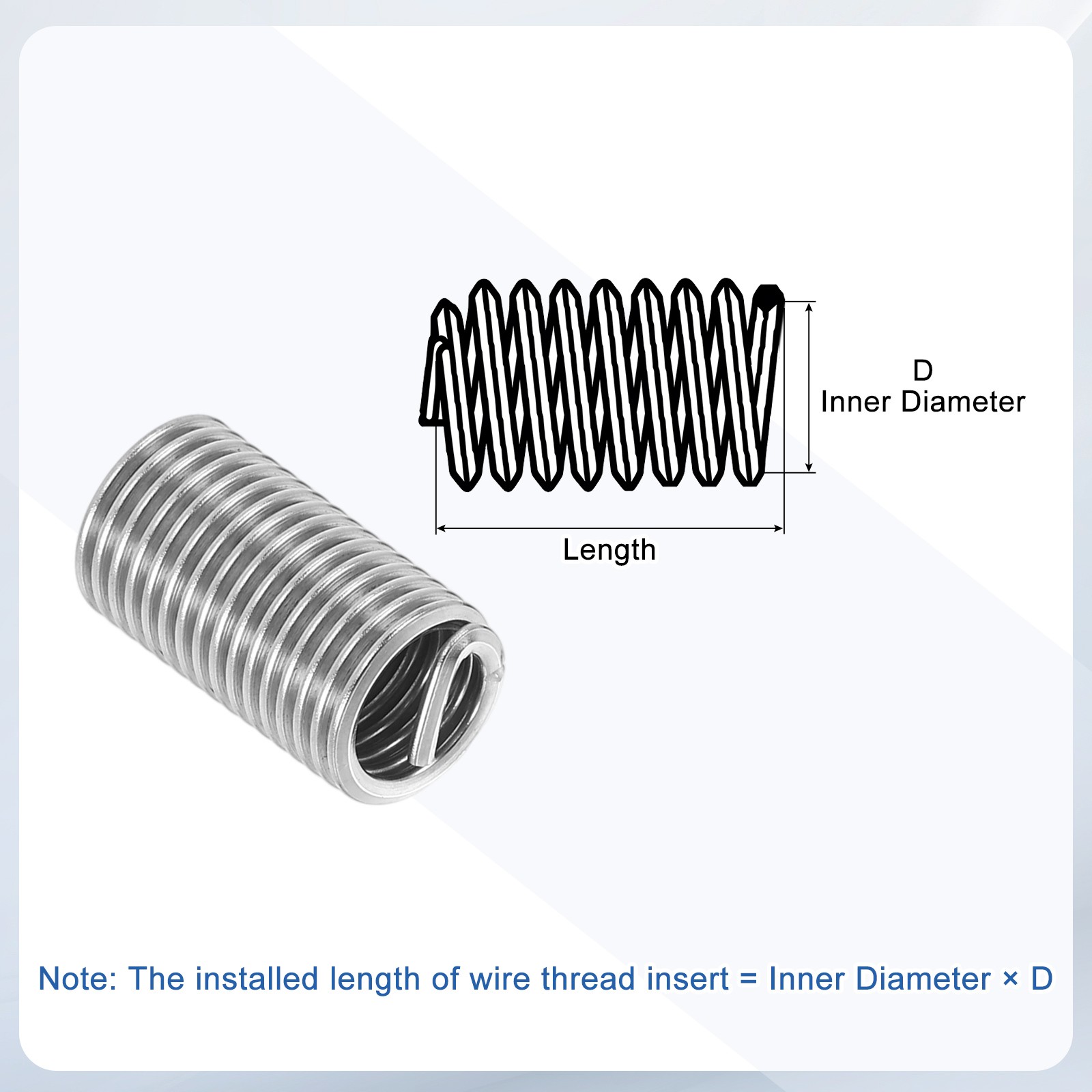 20pcs Wire Thread Inserts 10#-24 UNC 2D 9.6mm Helical Threaded Sleeve