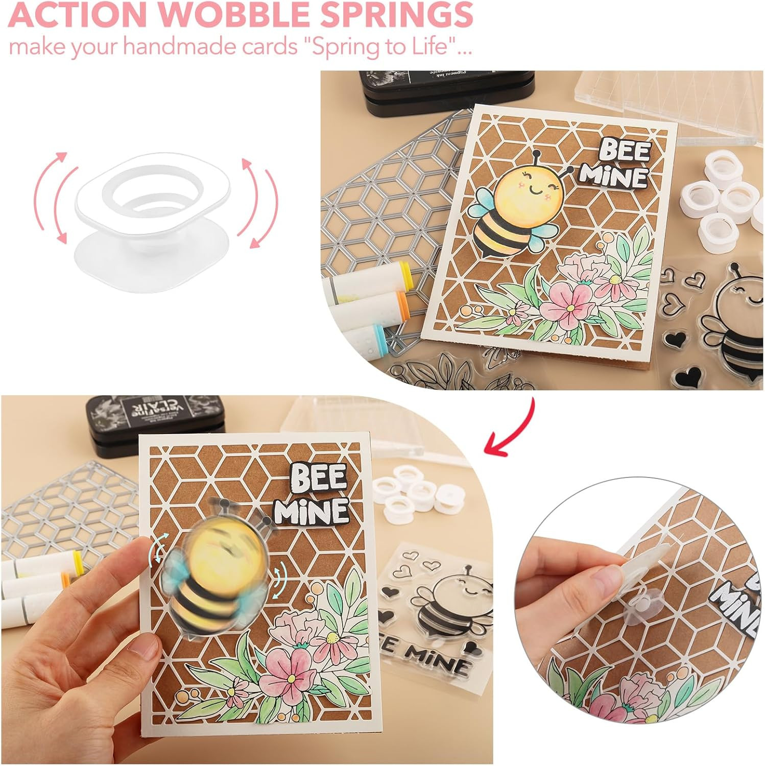30Pcs/Set Mini Action Wobbles,Self-Adhesive Springs,Small Wobblers Movers for Ca