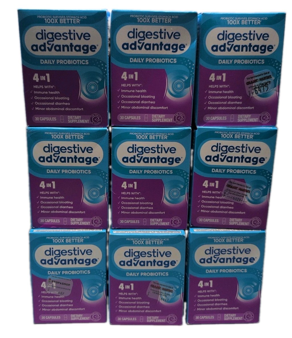 (9) Digestive Advantage Daily Probiotic  30 Capsules Each. Exp 08/2027+