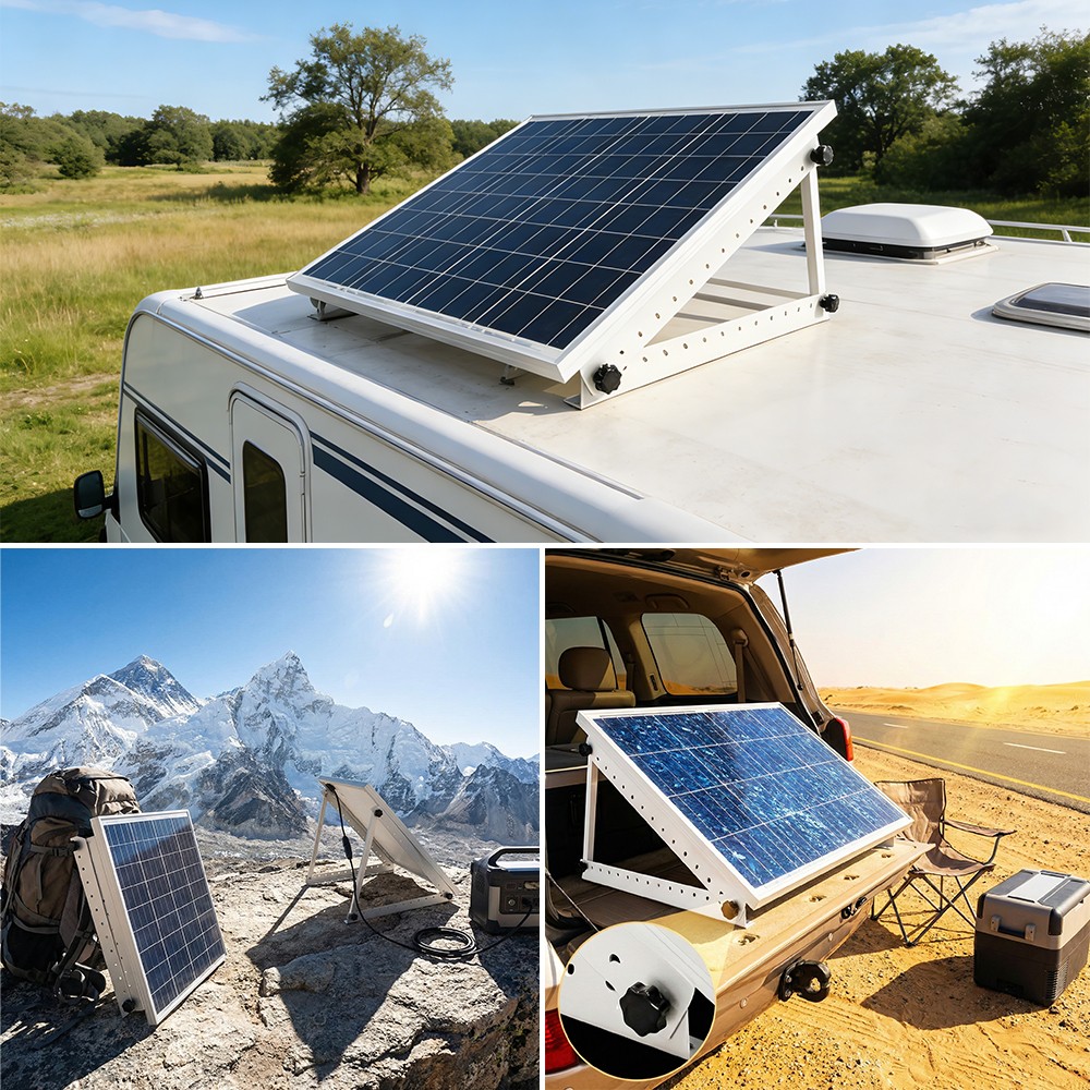 2-Pack 28" Solar Panel Brackets Adjustable Tilt Mount for Roof Wall Ground RV