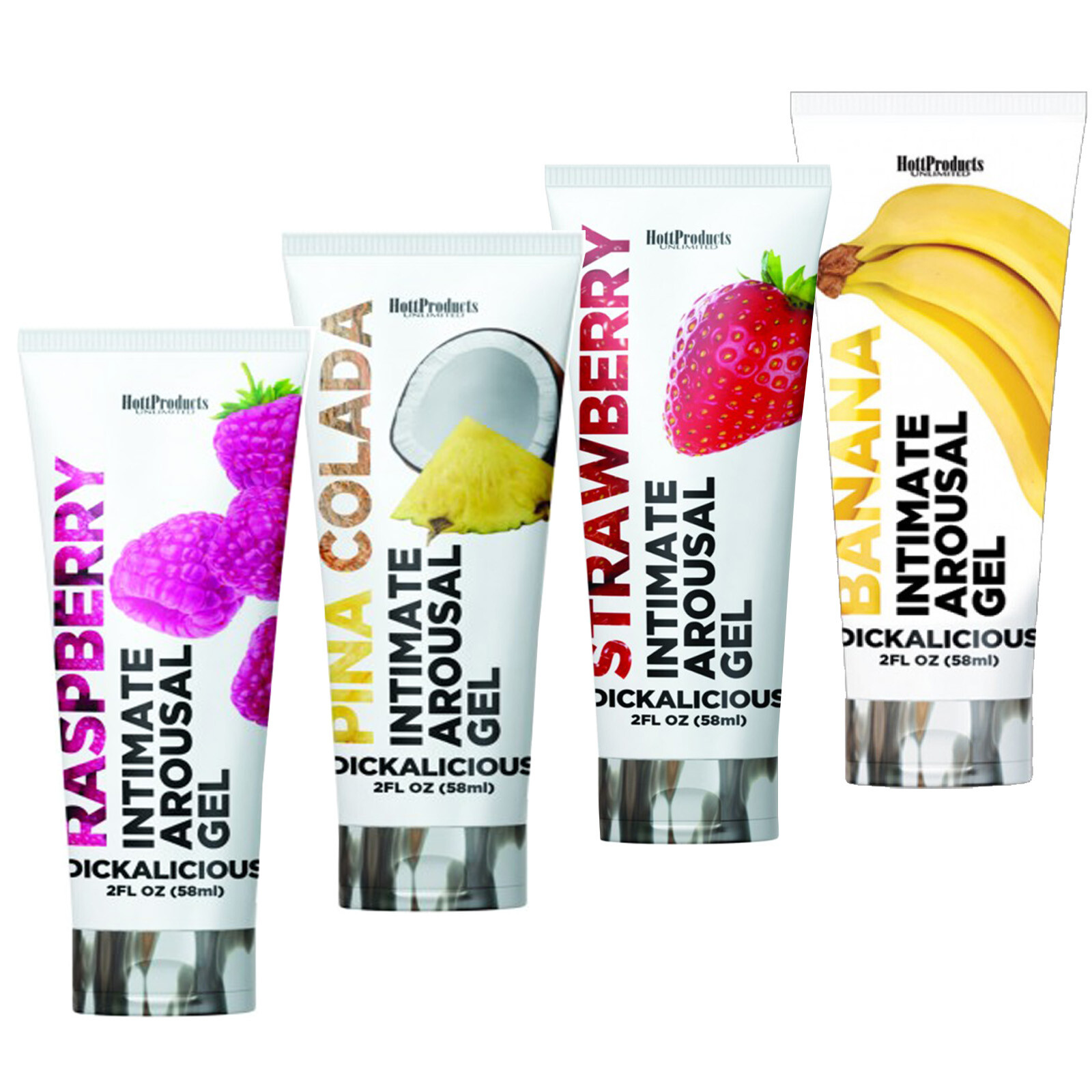 DICKALICIOUS penis arousal gel oral lubricant banana strawberry raspberry colada
