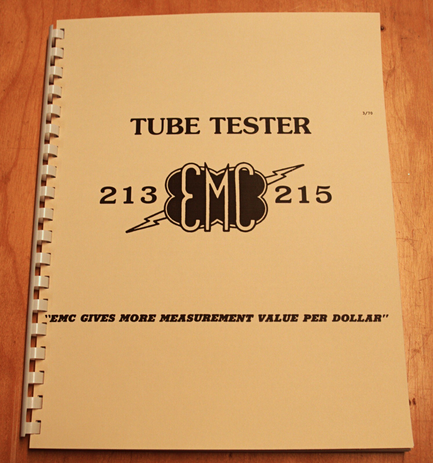 CHART BOOK + MANUAL for EMC 213 - 215 Tube Tester Checker new remastered documen