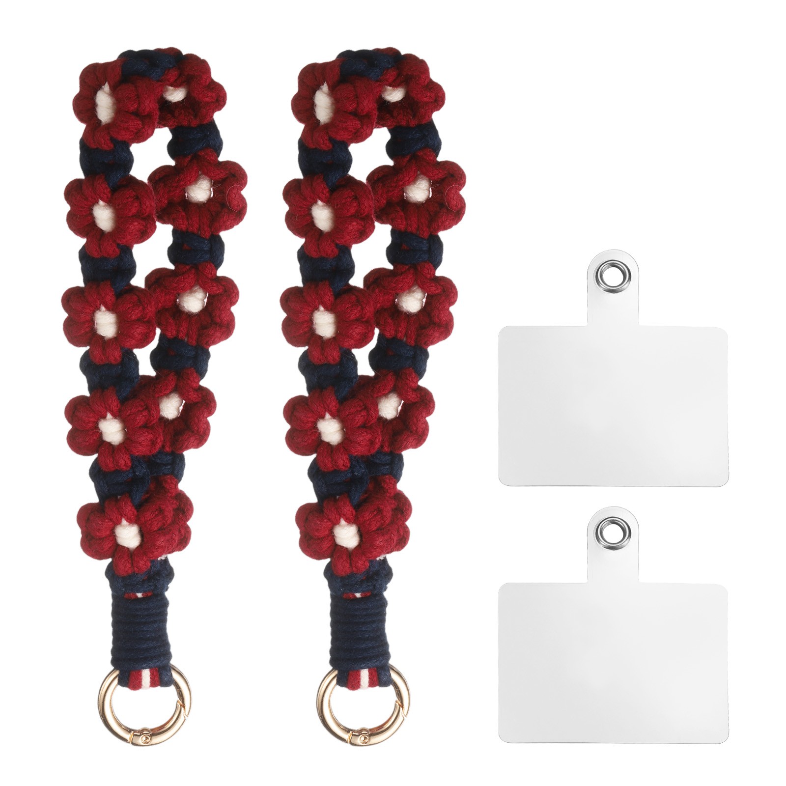 2 Pcs Cute Phone Wrist Strap with Tether Tabs, Burgundy