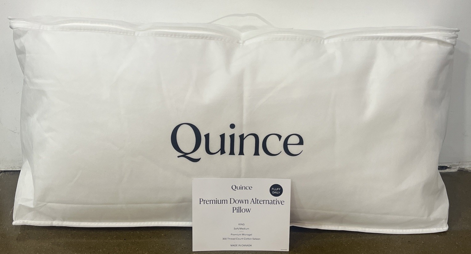 BNWT Quince Premium Down Alternative Pillow King Soft NEW $52 MSRP
