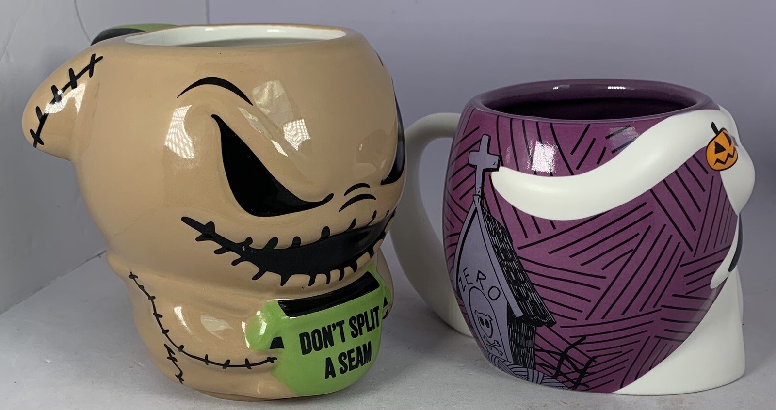 Disney Store Zero & Oogie Boogie Nightmare Before Christmas Mugs