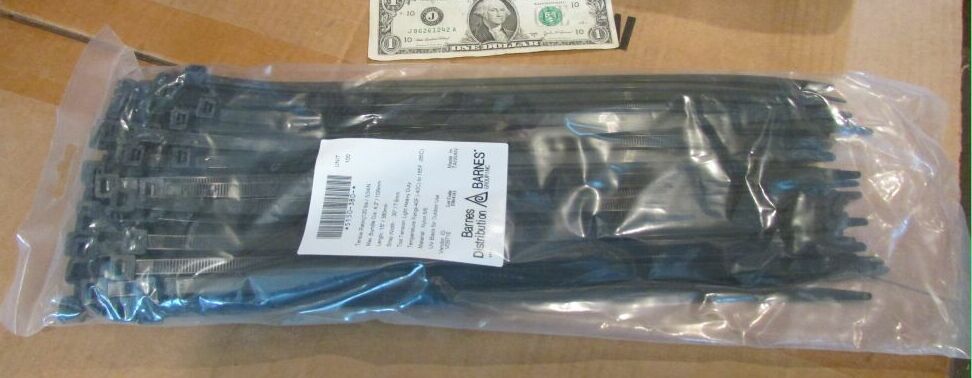 Bags of 100 Pcs. 15" x .30" Nylon 6/6 Zip Ties, Lashing Straps UV Black Outdoor