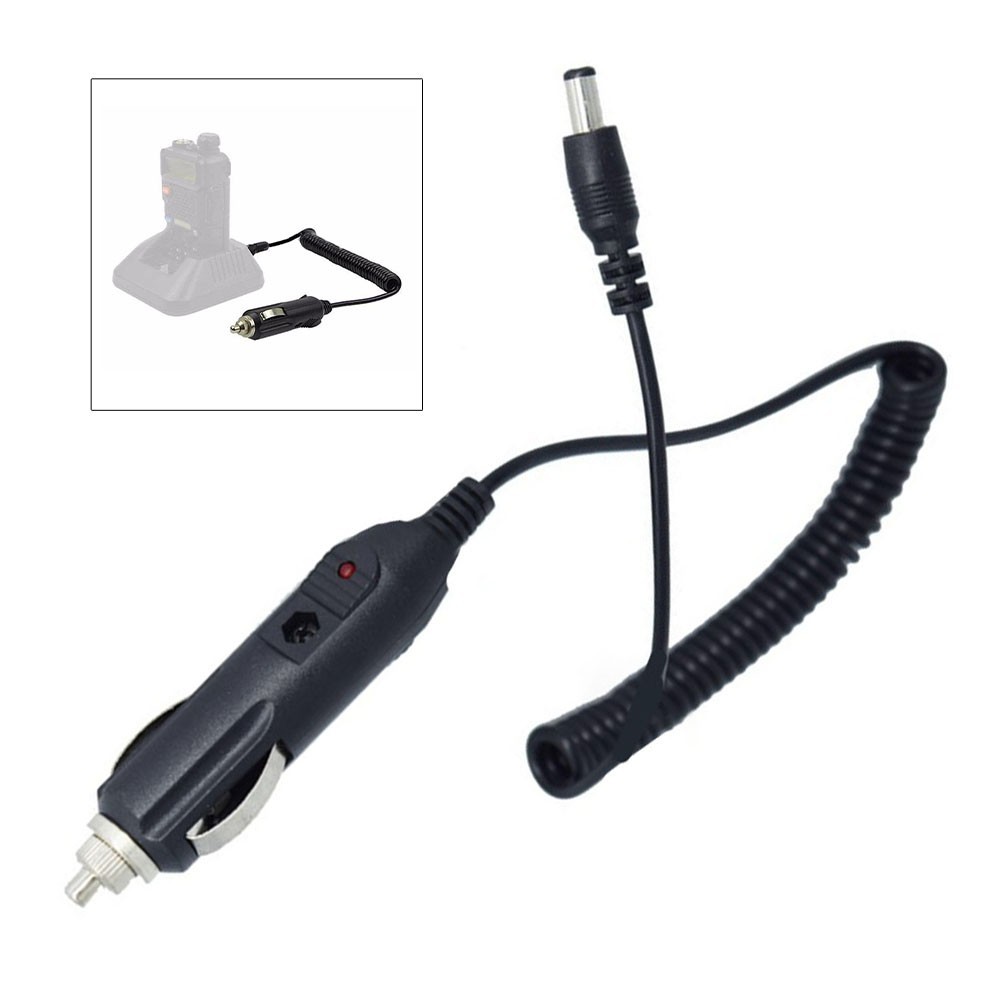 12V DC Spring Loaded for For car Charging Cable 2.5mm x 5.5mm for Walkie Talkies