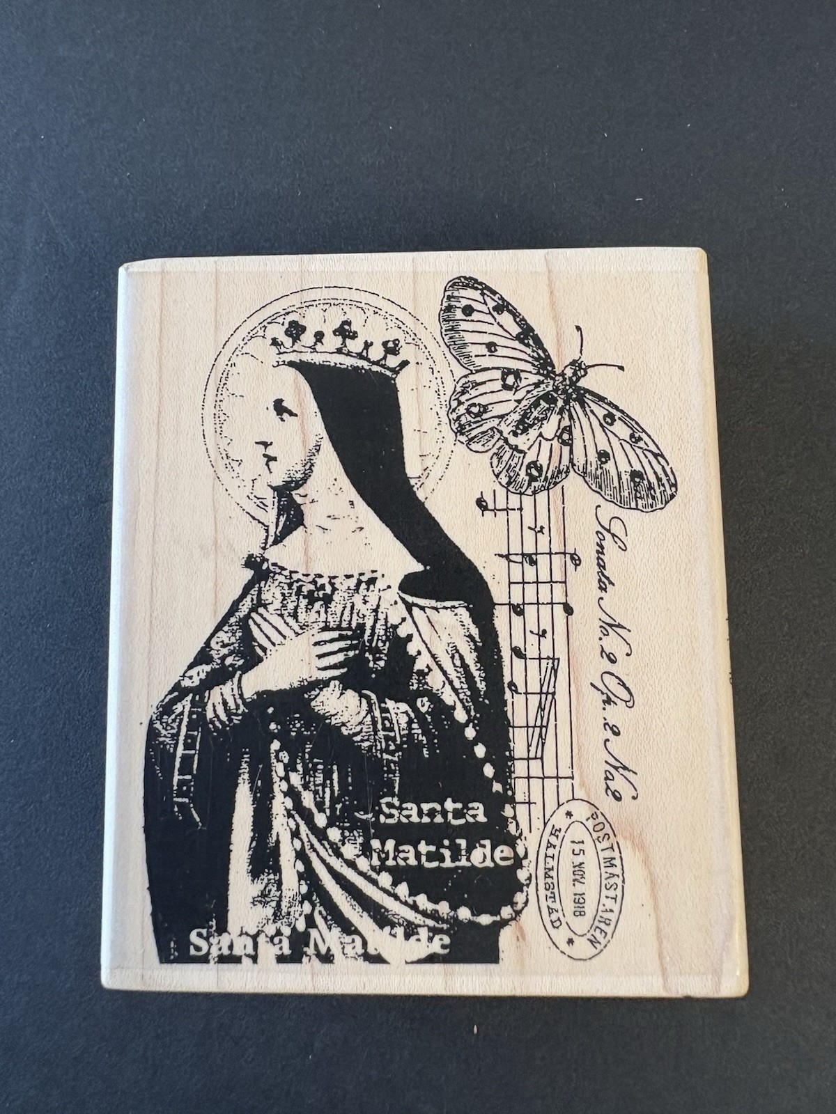 Stampington Santa Matilde Religious Altered Collage Mixed Media Rubber Stamp
