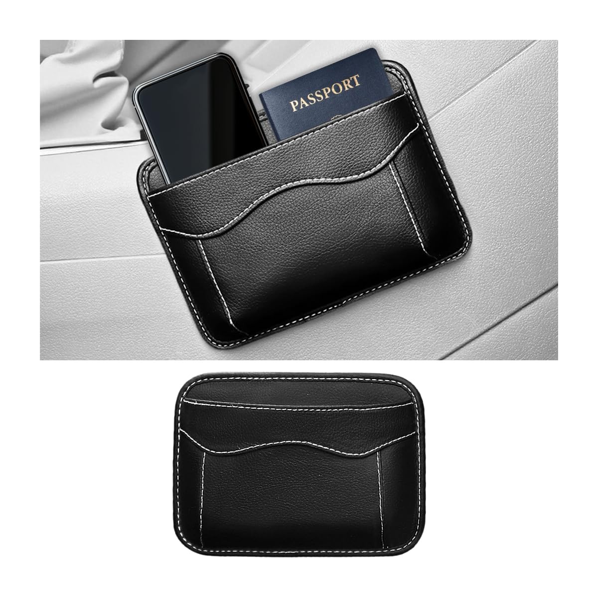 Car Seat Side Pocket Organizer, PU Leather Mini Vehicle Phone Holder Storage ...