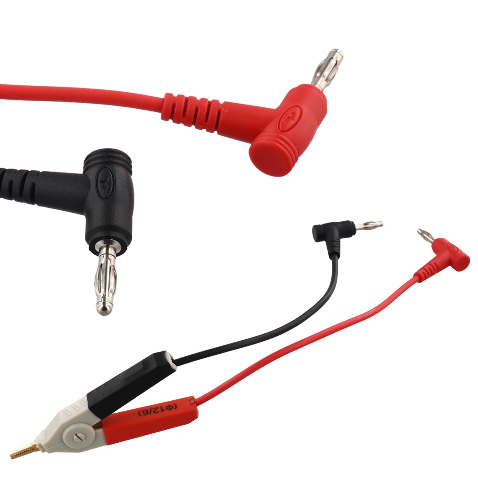 Kelvin Test Clip Patch Test Clip for Capacitor Testing Black and Red Connector