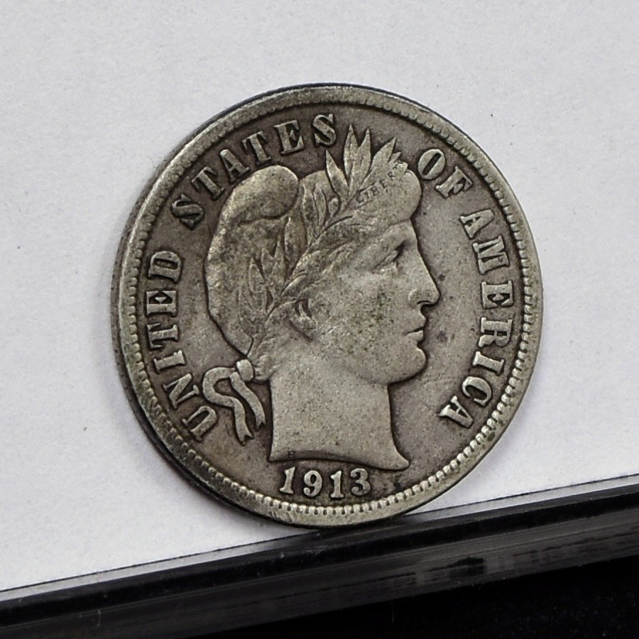 1913 Barber Dime - VF Details, Cleaned (#61627-L)