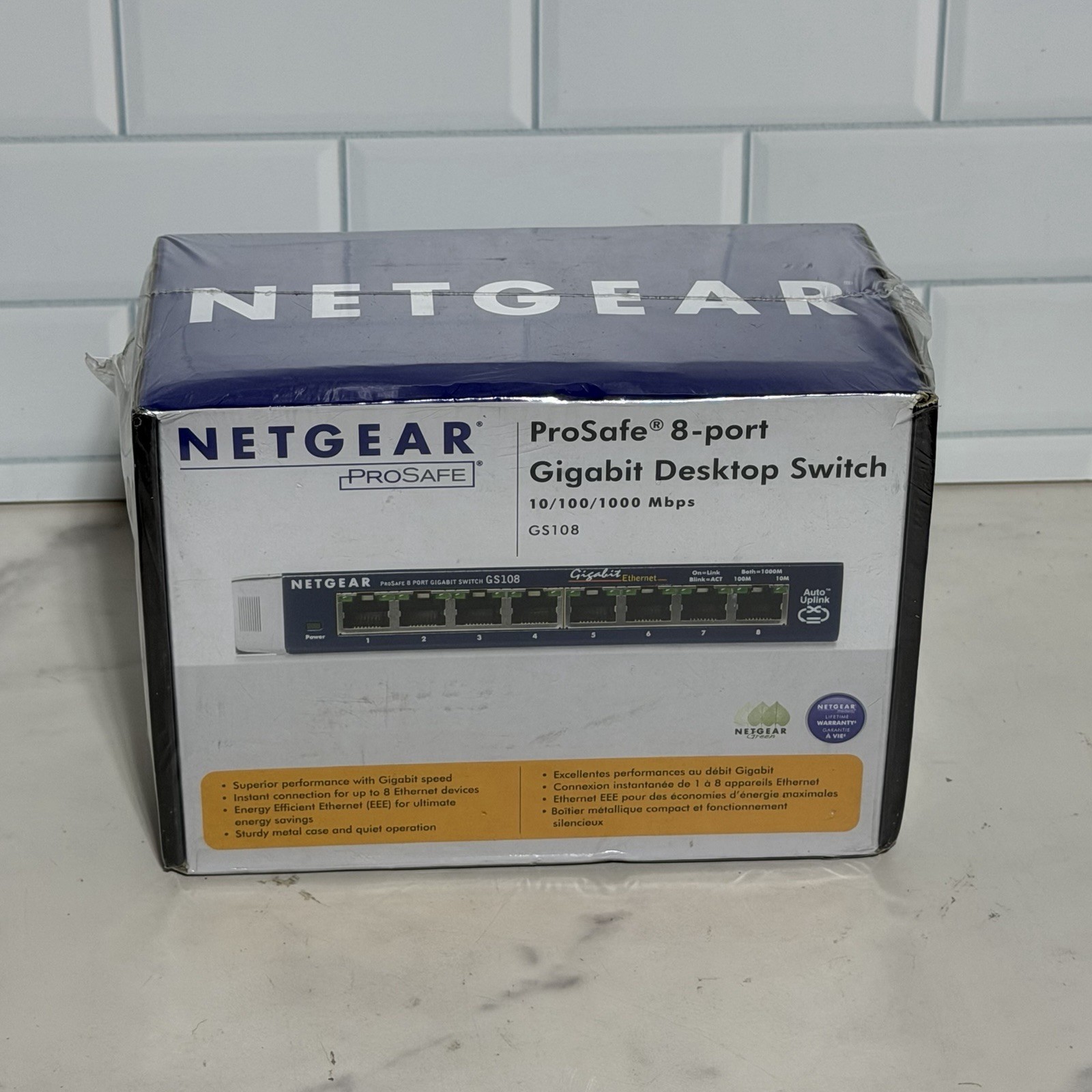 Netgear ProSafe 8 Port Gigabit Desktop Switch GS108 Brand New Sealed