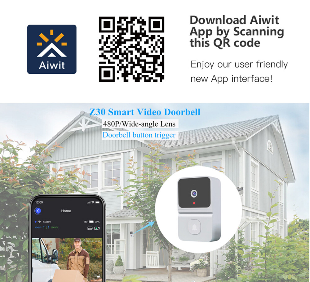 Smart Wireless WiFi Doorbell Camera Chime Phone Door Ring Intercom Security Bell