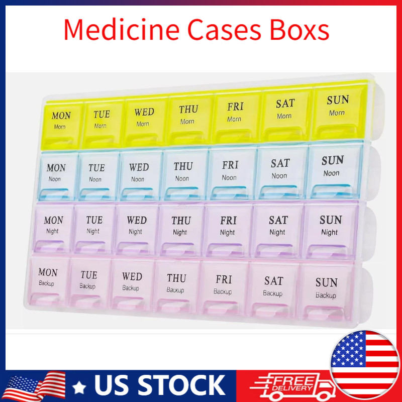 For Vitamins Extra Large Weekly Pill Organizer 2 Times A Day Medicine Cases Boxs