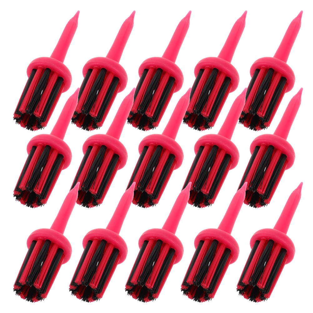 15pcs Unbreakable Plastic Golf Tees With Brush - Golf Spikes Ball Holders For