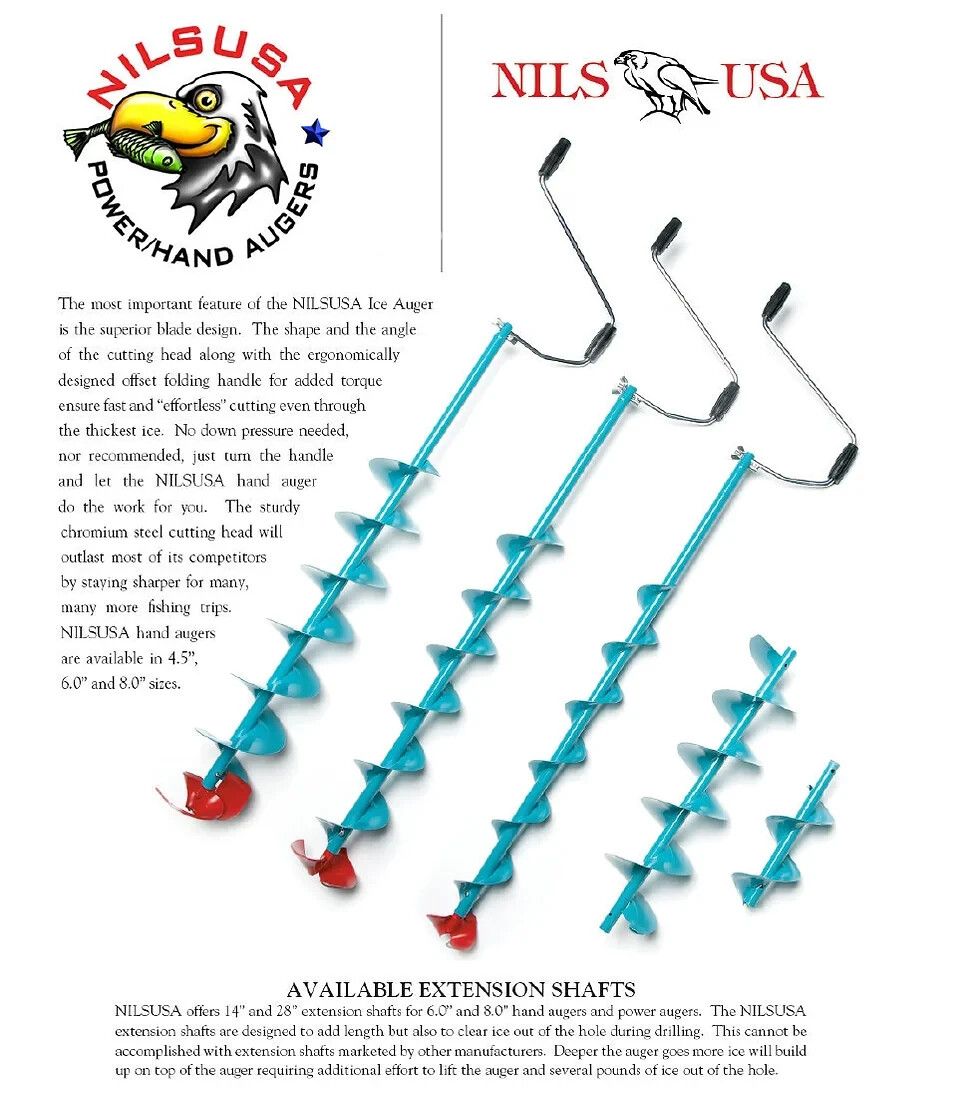 Nils USA UR800 Manual Ice Fishing Auger 8", UR800 Brand New in Box, Value BUY !!
