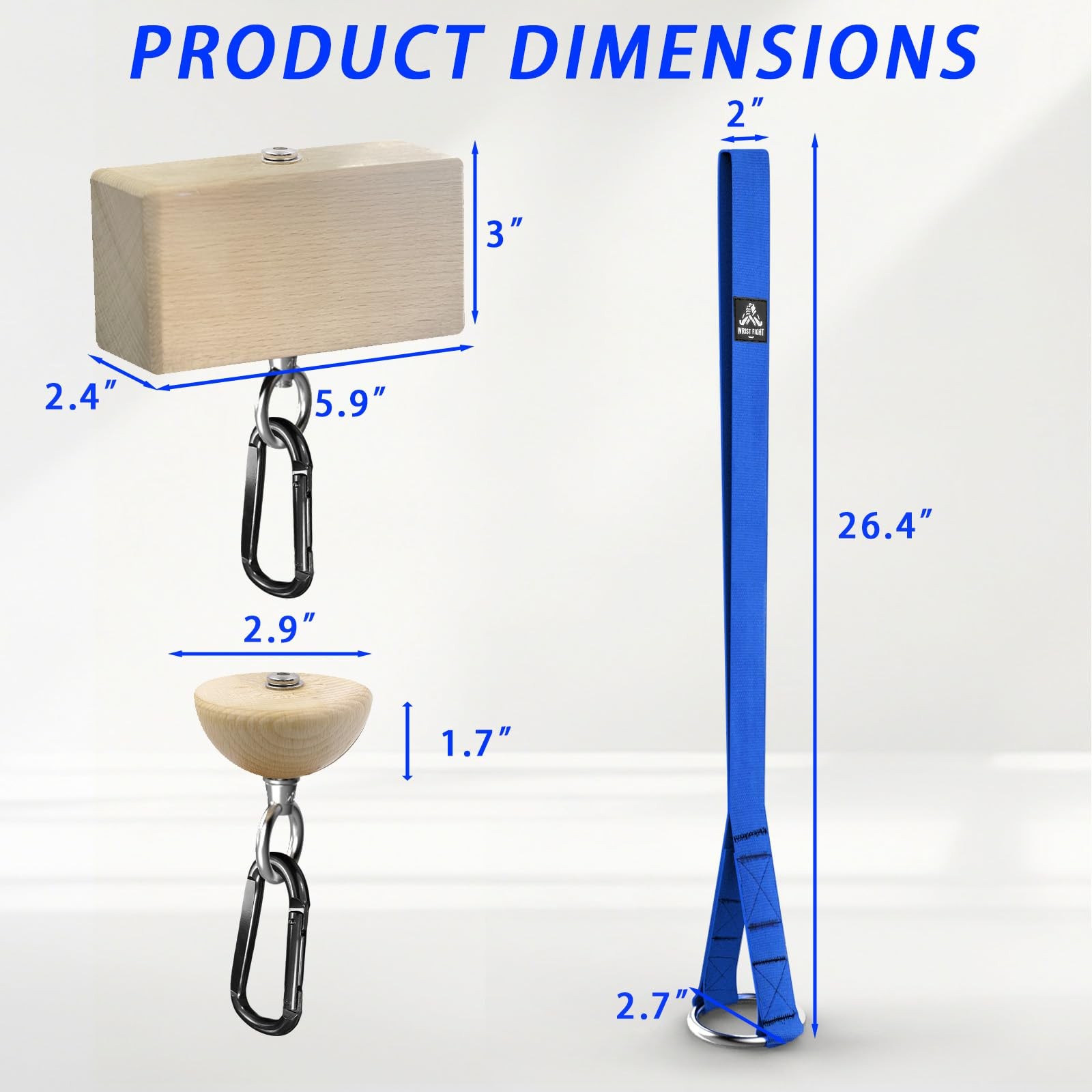 Pinch Grip Strength Trainer Set – Beech Wood Rectangle Block & Dual-Use Half ...
