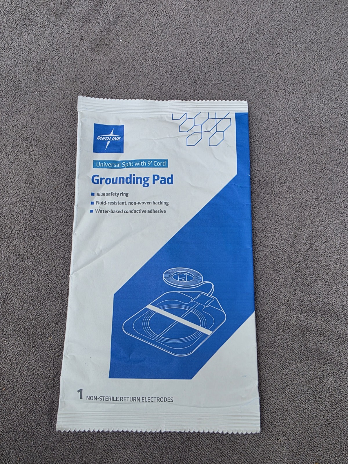 Medline Universal Split Grounding Pad 9" Foot Cord New