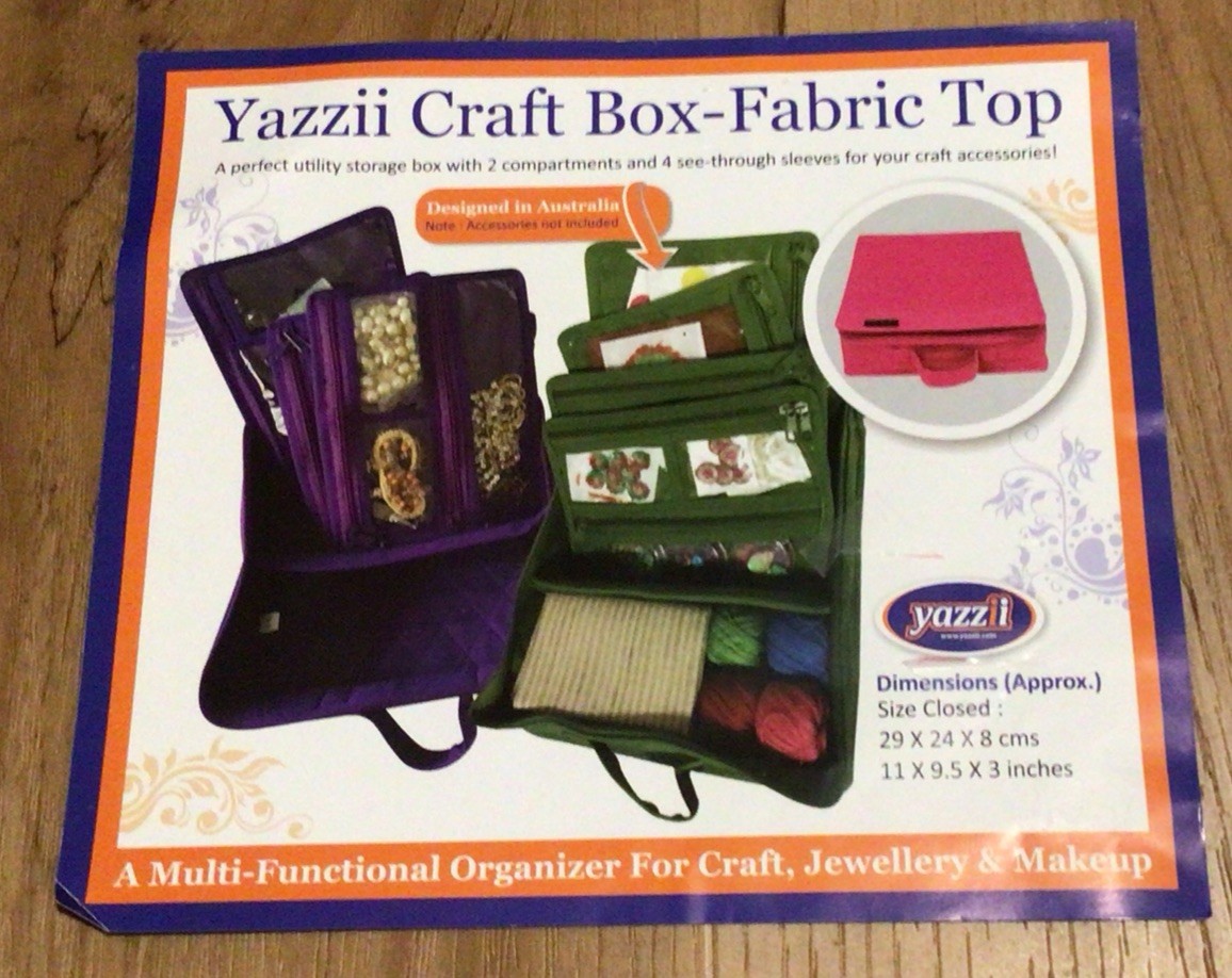 Yazzii  New Fuchsia Craft Box With 4 See Thru Sleeves 11x9.5x3 Inches