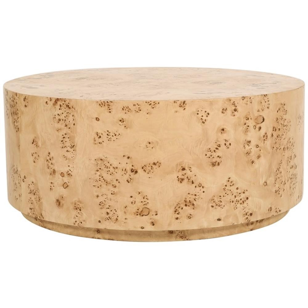 Meridian Furniture Burl Round 36" Coffee Table in Natural Ash Wood
