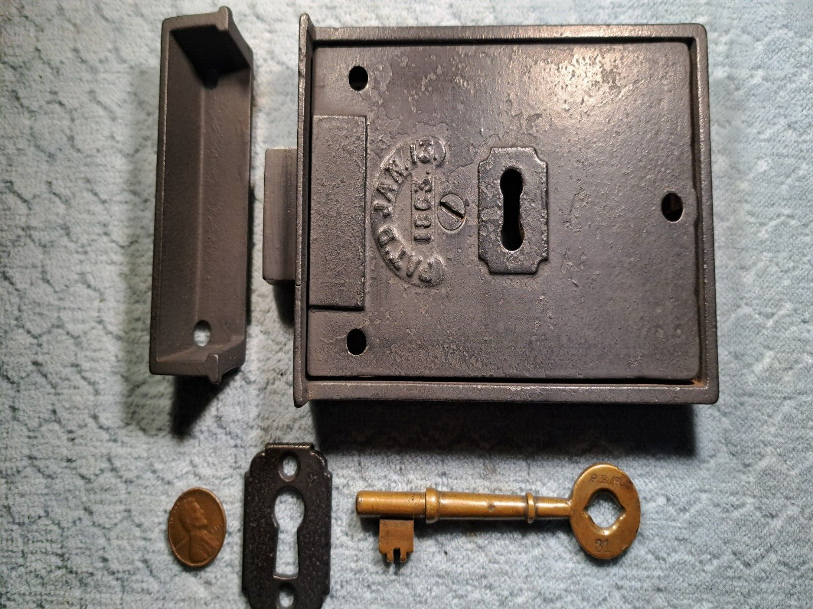 Beveled Edge Rim Deadbolt Restored