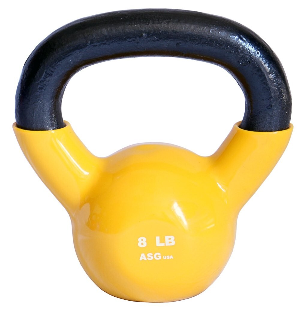 ADER SPORTING GOODS Vinyl Kettlebell (8 Lbs Yellow)