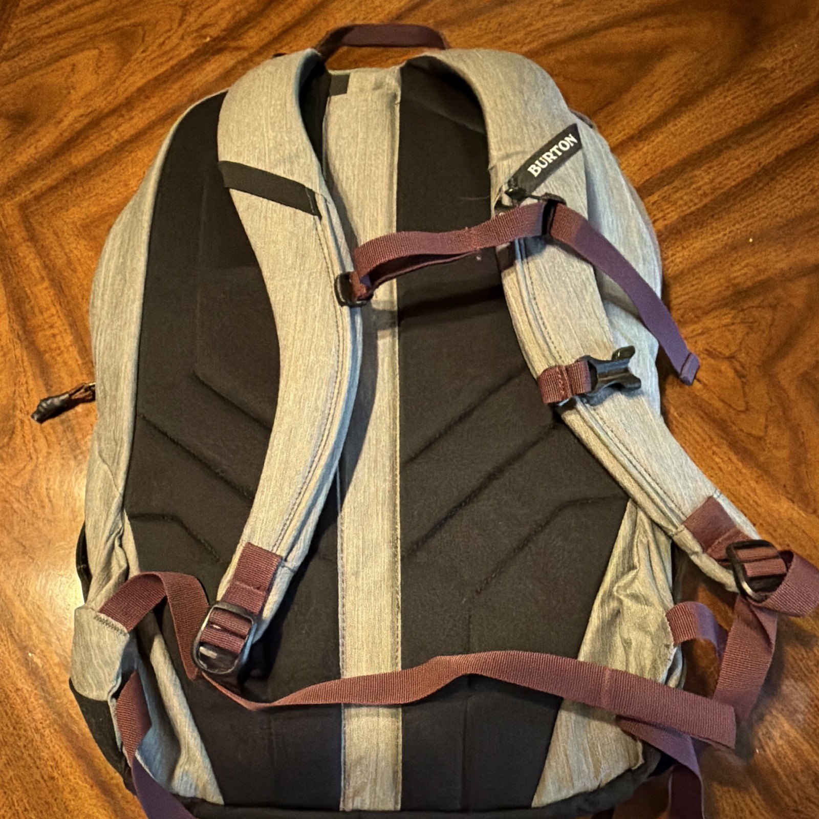 Burton Gray/Black Backpack Buckle Closure Padded Straps External Pockets