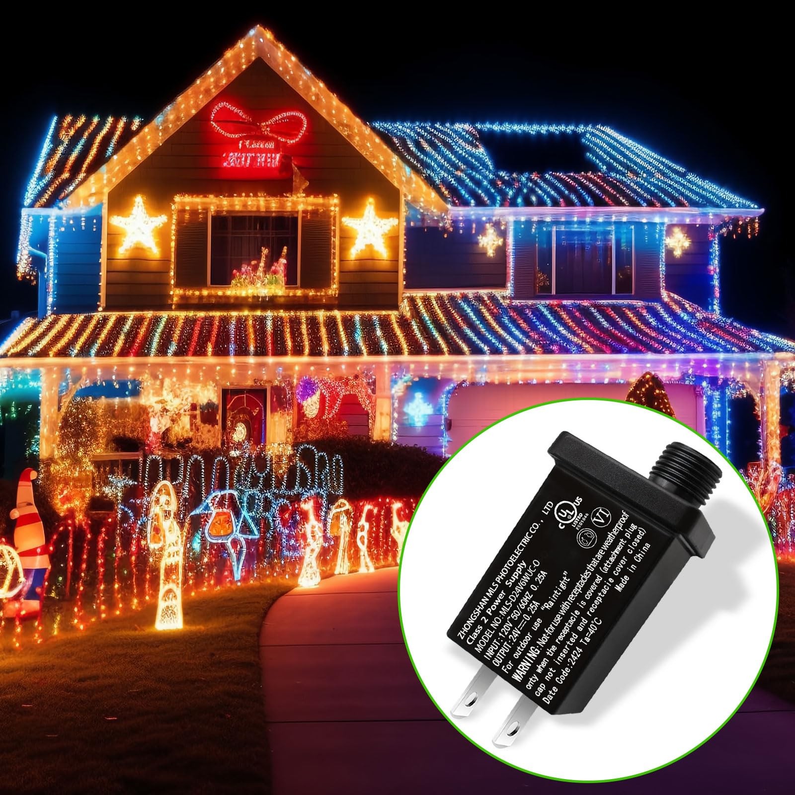 24V 6W Class 2 Power Supply LED Transformer For Christmas String Lights