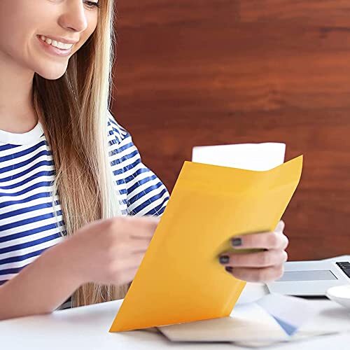 Kraft Bubble Mailers 4x8 Inch 100 Pcs,Small Self-Sealing Mail 4x8-100Pc