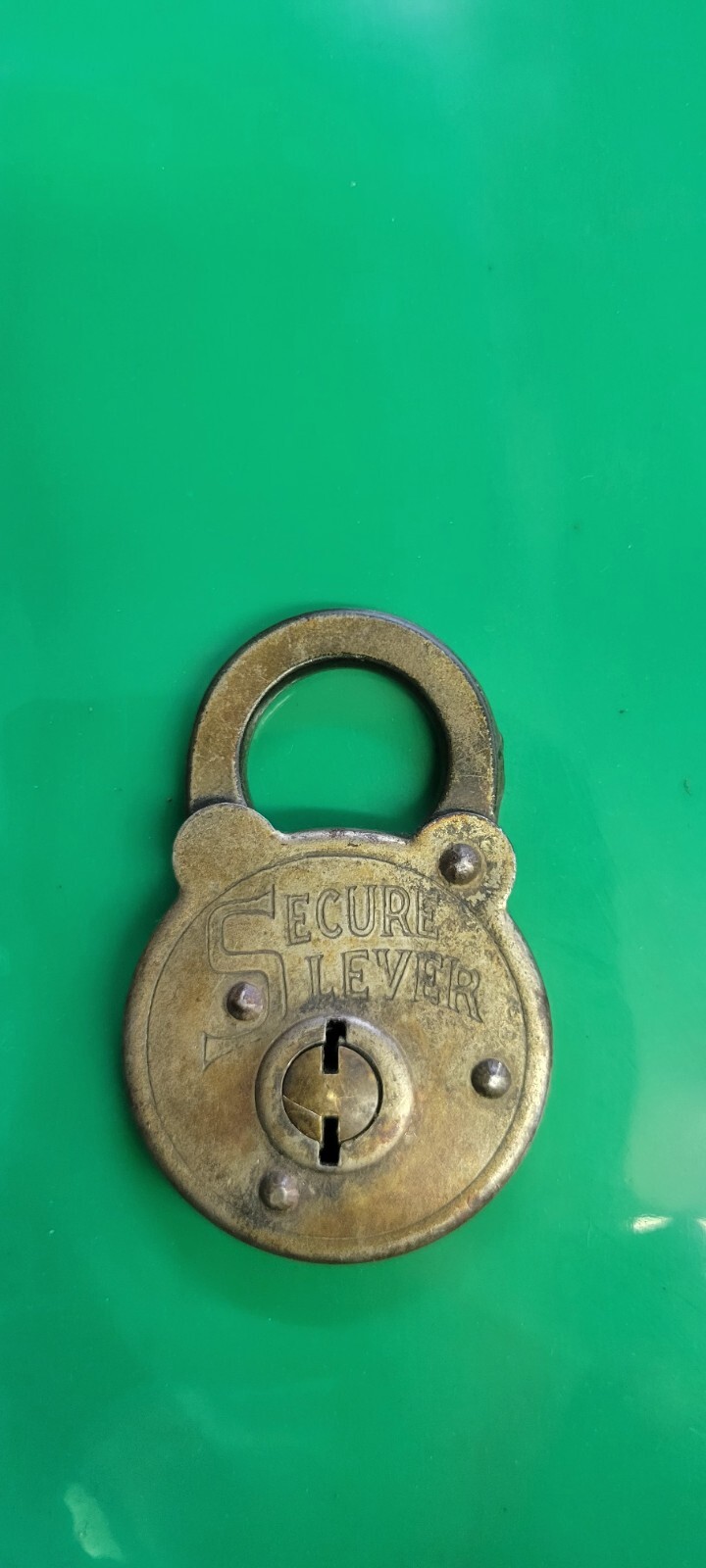 Secure Lever Padlock VINTAGE Antique No Key  Metal L OCALLY LISTED