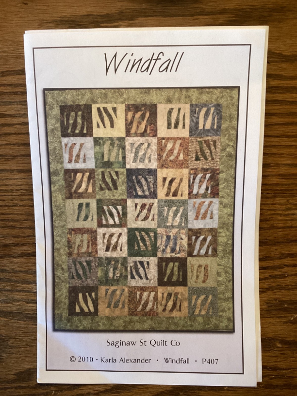 PATTERN “Windfall” Earthy Block Quilt NEW Saginaw St. Quilt Co.