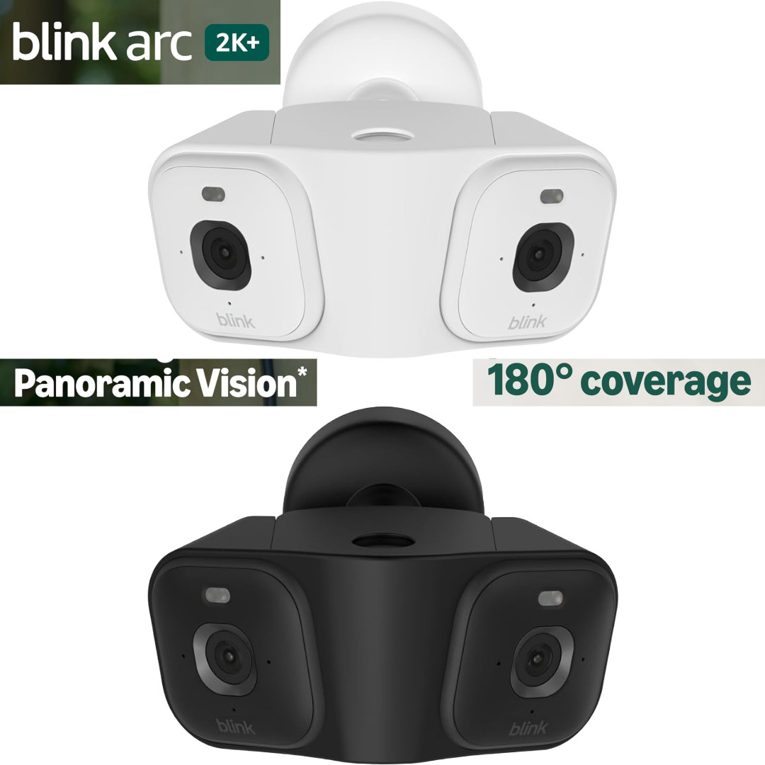 New 2025 Blink Arc 2K+ Plug-in 180° Panoramic Vision w/ 2 x Mini 2K+ Cameras