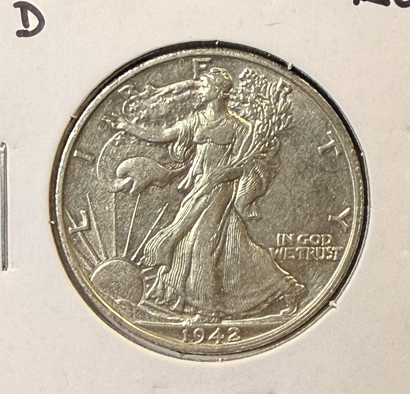 1942-D Walking Liberty Half Dollar, Lightly Circulated, (22300)