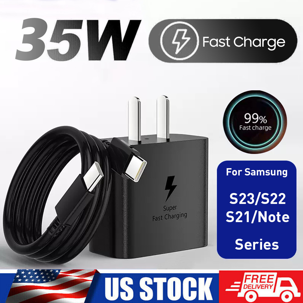 Cables Super 35W PD Power Adapter Duo Wall Charger For Samsung S21 /S23 /S22 S20