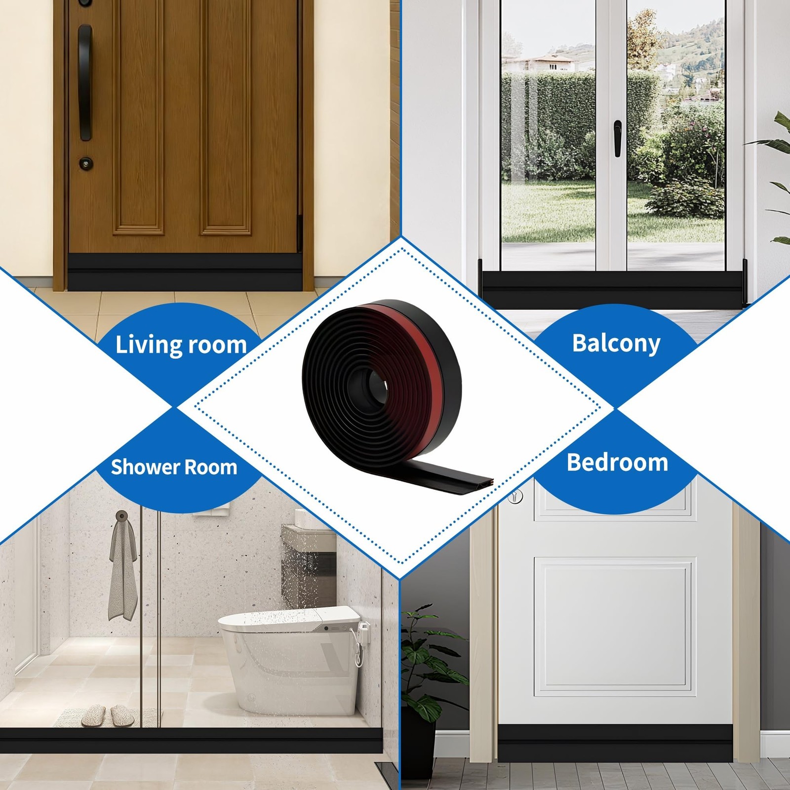 2 Pack Door Draft Stopper Sheets, Door Sweep for Exterior & Interior Doors,Ro...