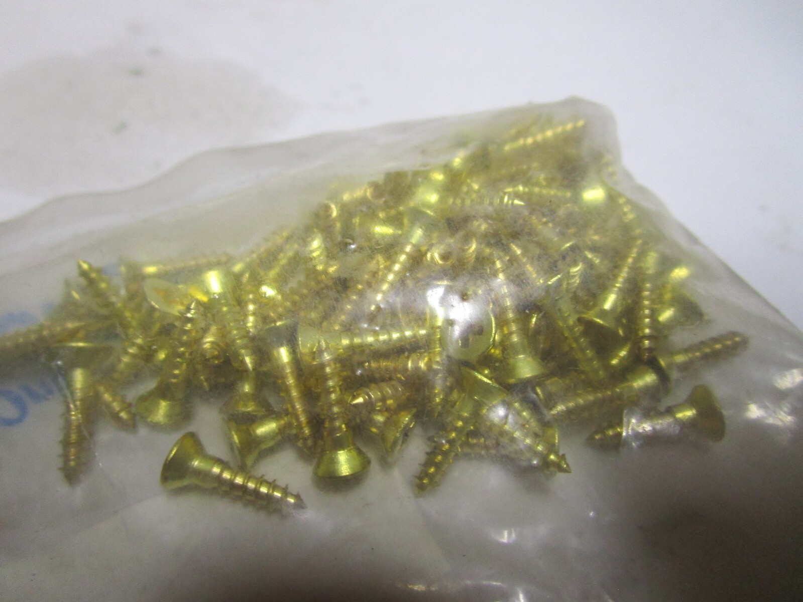 #4-22 x 1/2" Flat Head Phillips Sharp Point Plain Brass Wood Screw QTY 100