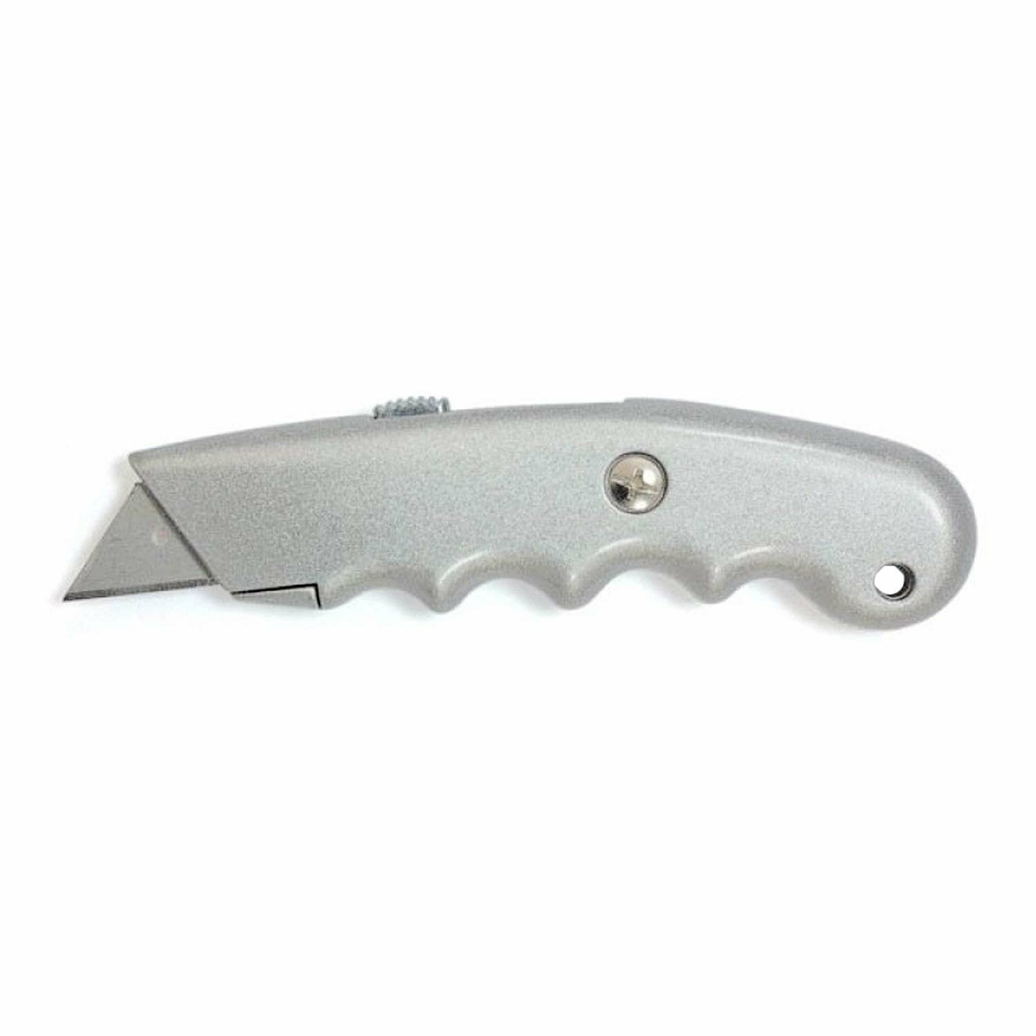 5.5" Heavy Duty Metal Retractable Utility Knife Box Cutter Silver w/ 10 Blades