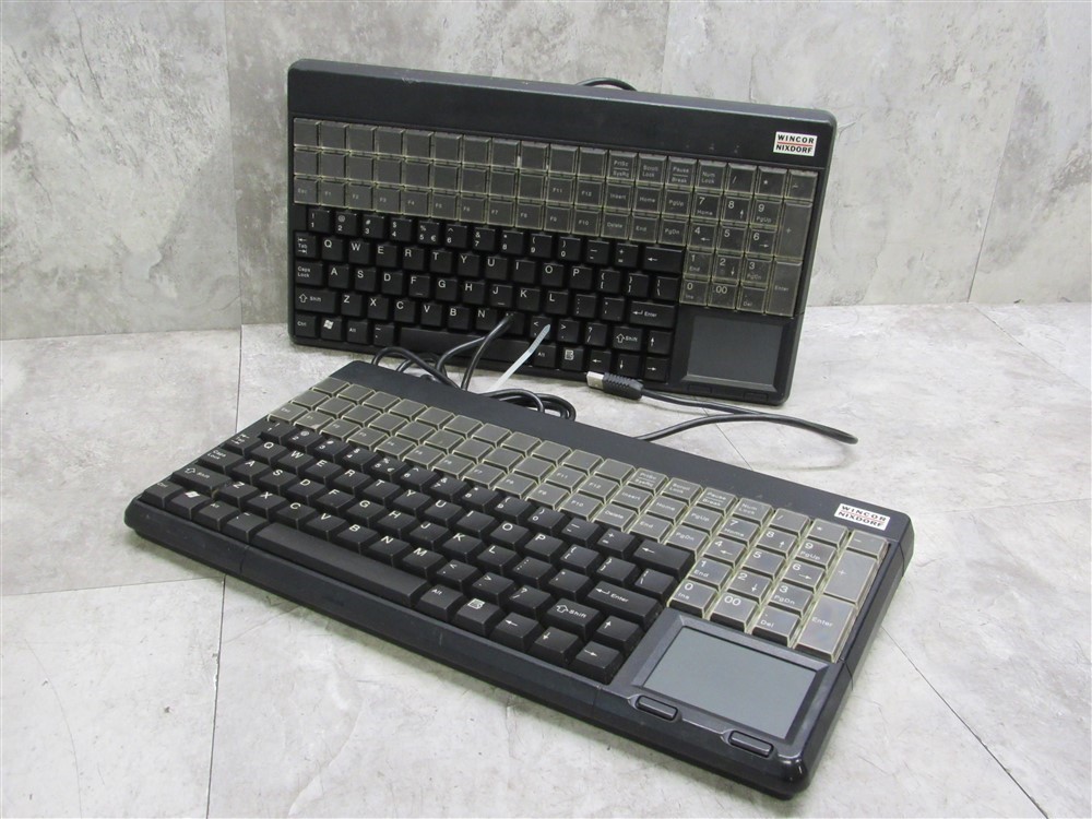 Lot of 2 CHERRY SPOS G86-61401 USB Black Keyboards w/ Touchpads TESTED!