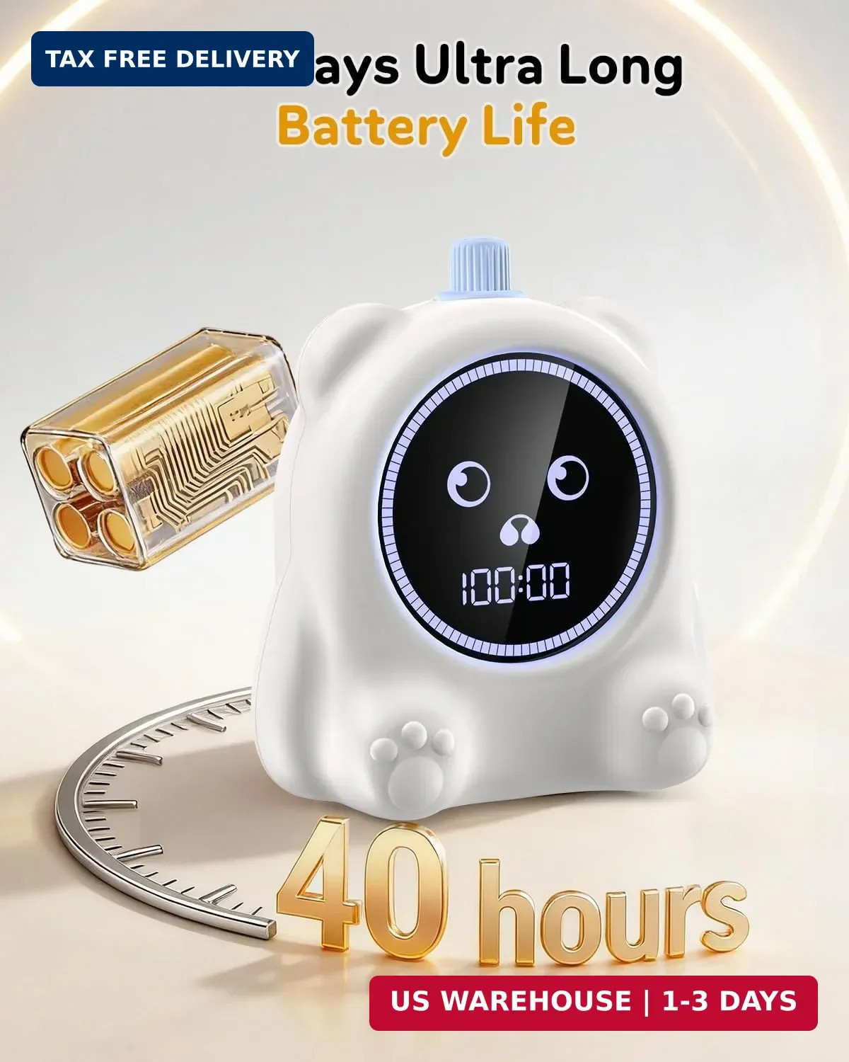 199 Min Visual Timer for Kids, 2 Minute teenth Brushing, Cute Bear Deign | Adjus