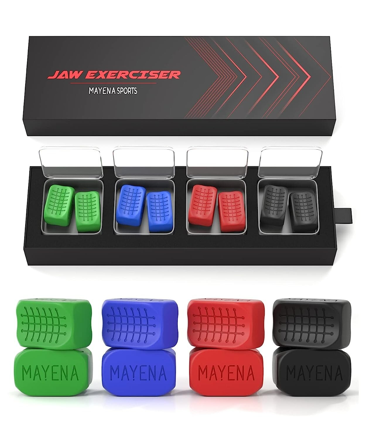 Mayena Sports Jaw Exerciser for Men & Women | 4 Resistance Levels Silicone