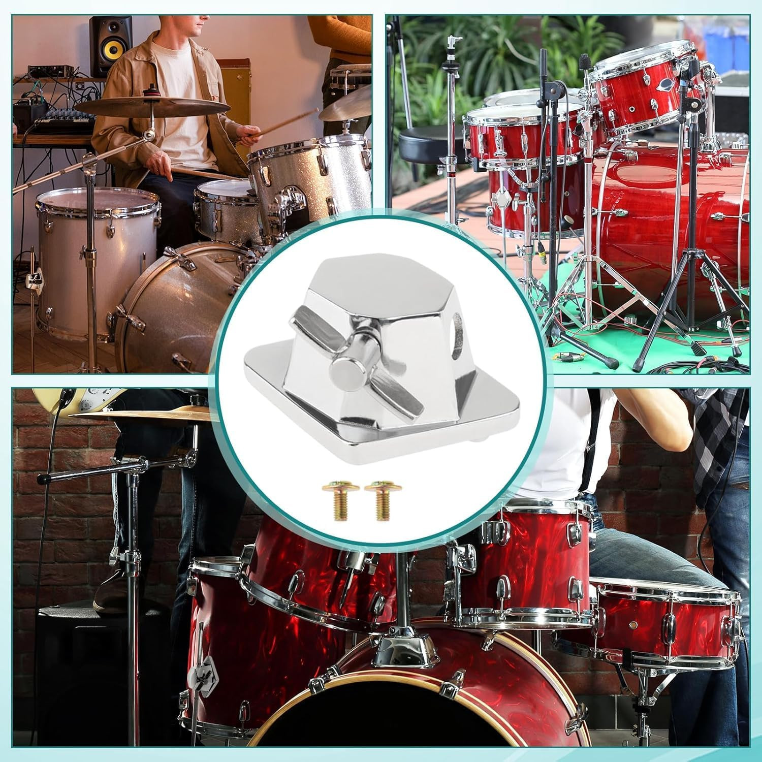 Premium Drum Set, 3Pcs Floor Tom Drum Leg Bracket Mount Practical Drum Set Parts