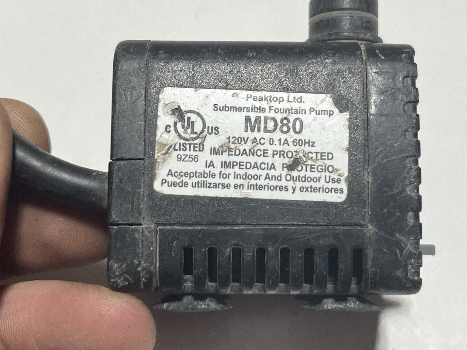 Peaktop Submersible Adjustable Fountain Pump MD80