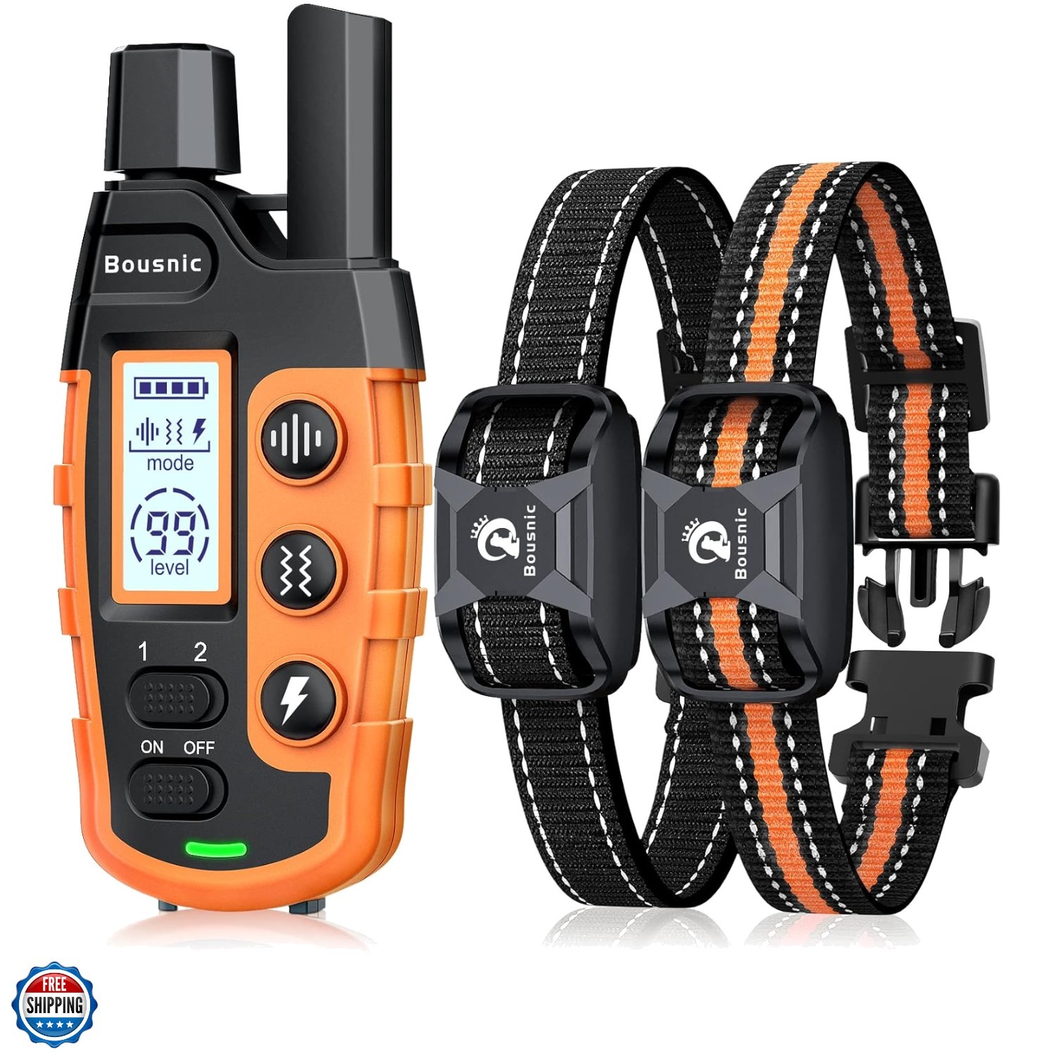 Dog Shock Collar 2 Dogs 5-120Lbs - 3300 ft Waterproof Training Collar for Dog...