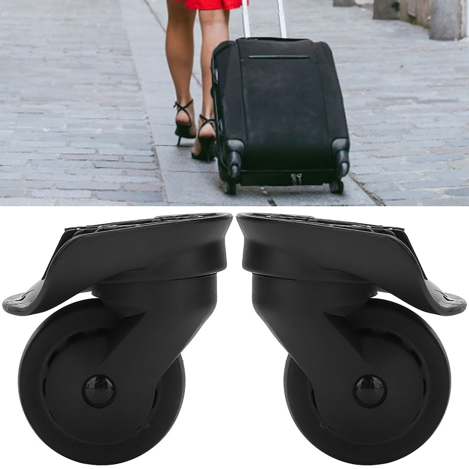 2 Pcs A52 Single Row Wheel Suitcase Luggage Replacement Universal FA
