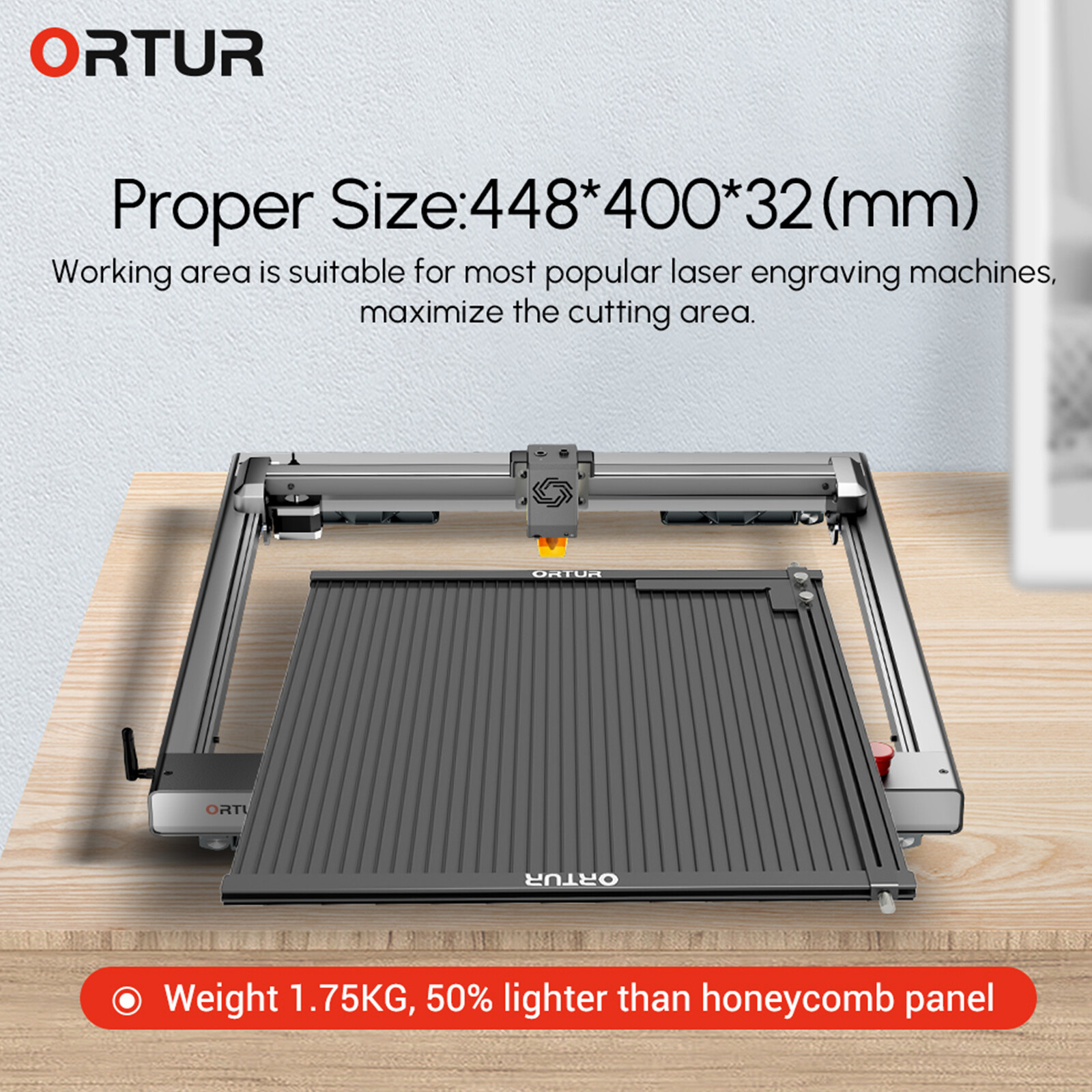 ORTUR Laser Engraving Platform Working Table Panel Laser Bed DIY 448x400x22mm