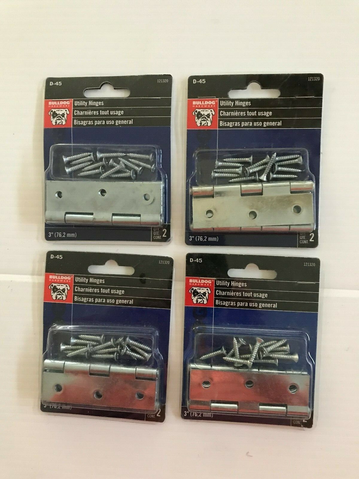 8 Bulldog 3" Utility Hinges Zinc Plated New